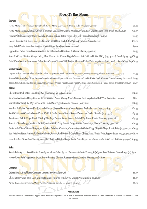 Our Food Menu Best Carvery Dublin Sinnotts Bar Dublin our-food-menu-best-carvery-dublin-sinnotts-bar-dublin